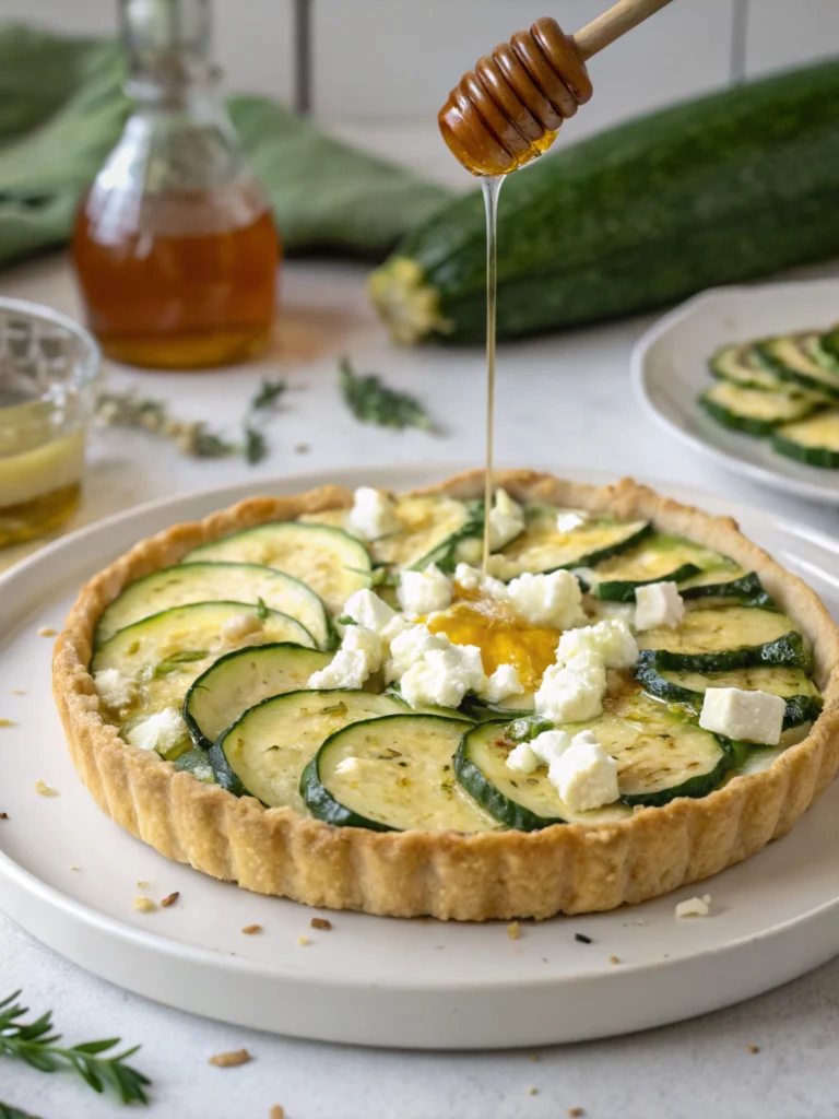 Quiche courgettes chèvre miel