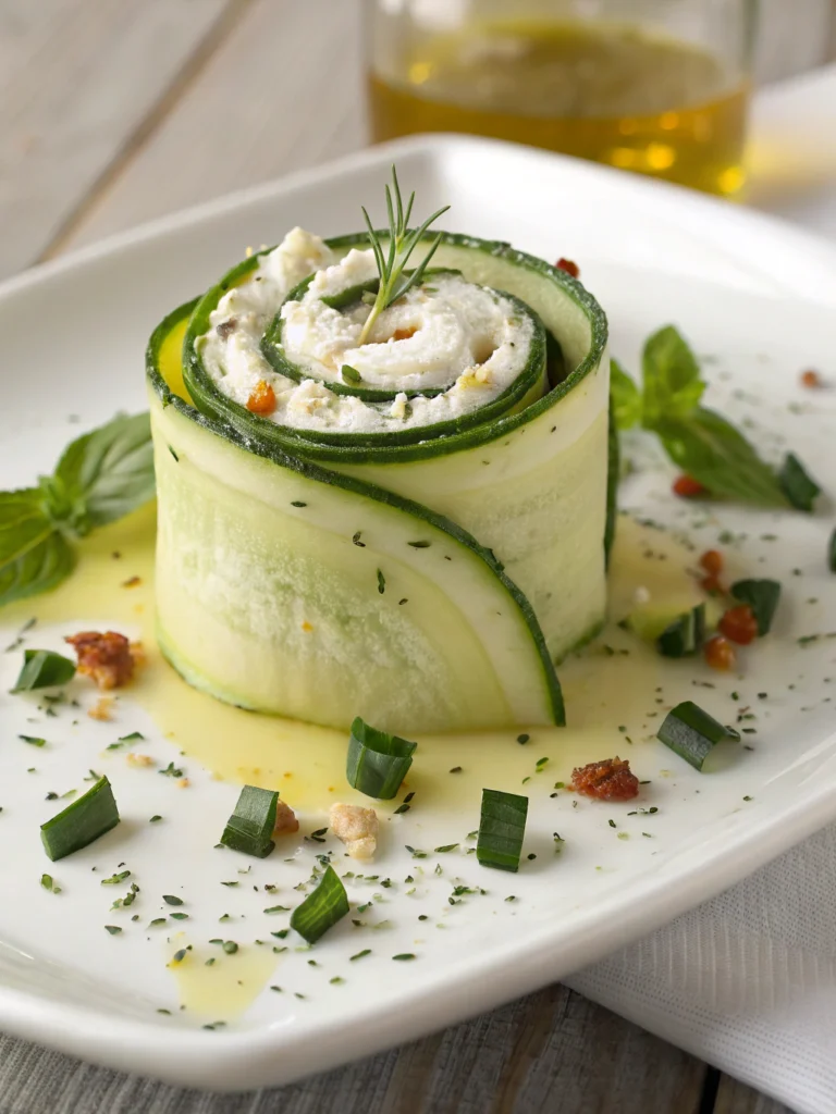 Roulé apéro courgette-fromage frais