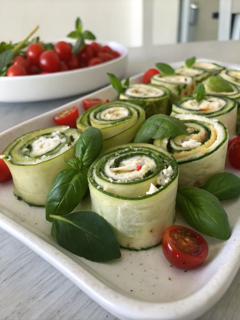 Roulé de courgettes chèvre