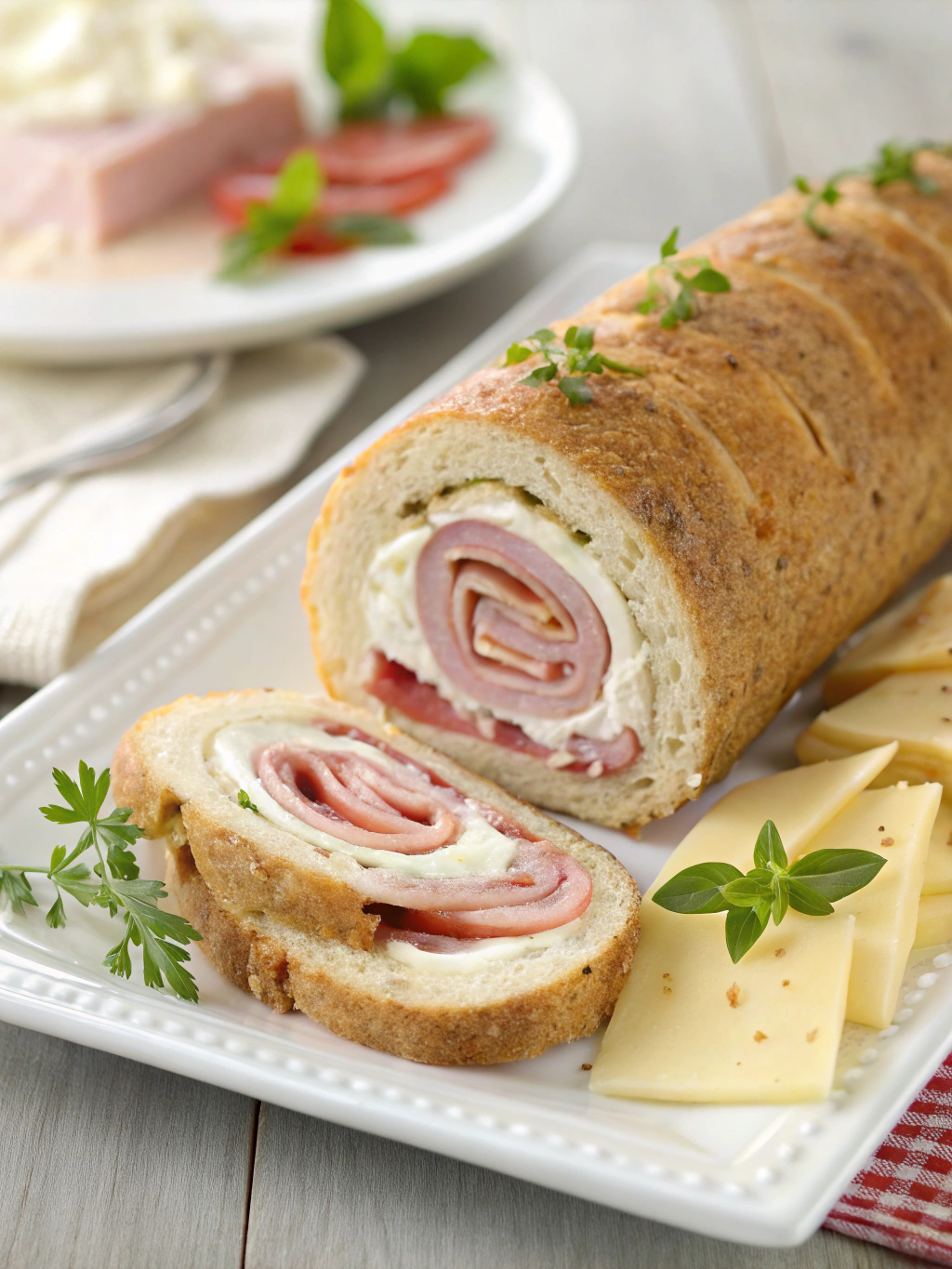Roulé jambon fromage frais