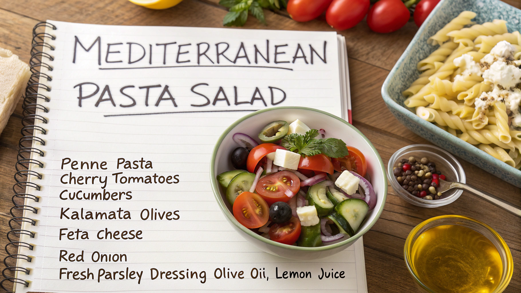 Ingrédients pour Salade de pâtes méditerranéenne