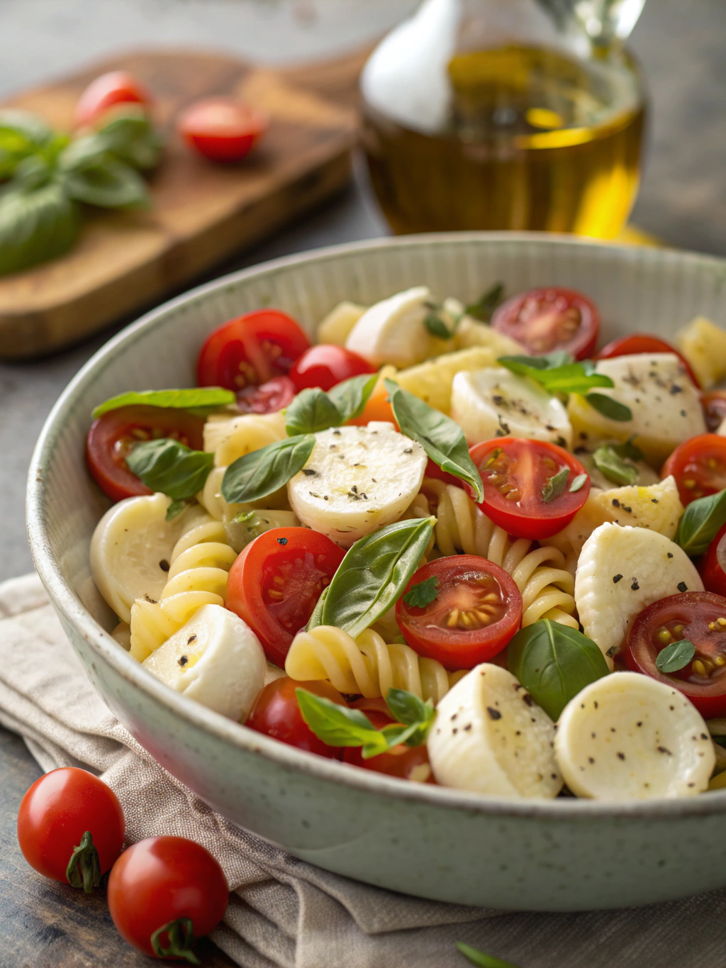 Salade de pâtes tomates-mozzarella