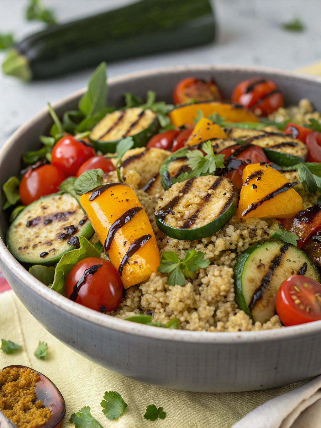 Salade de quinoa aux légumes grillés