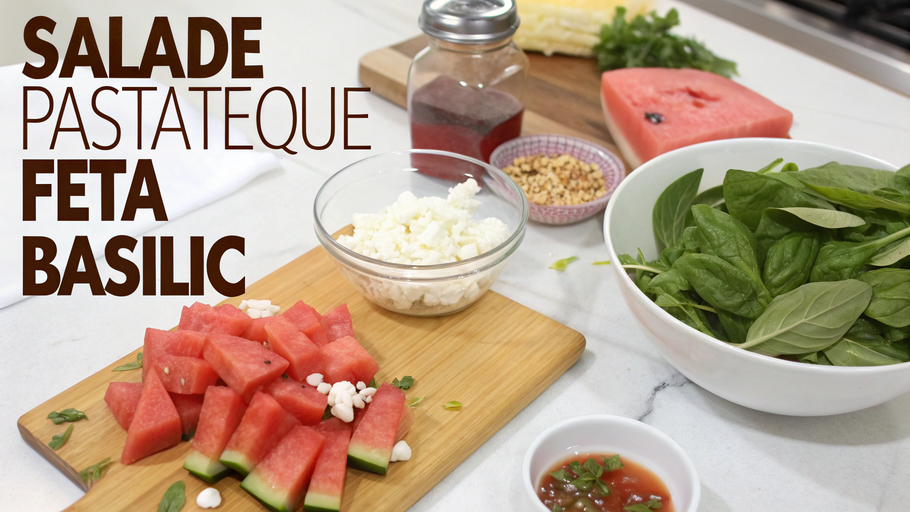 Ingrédients pour Salade pastèque feta basilic