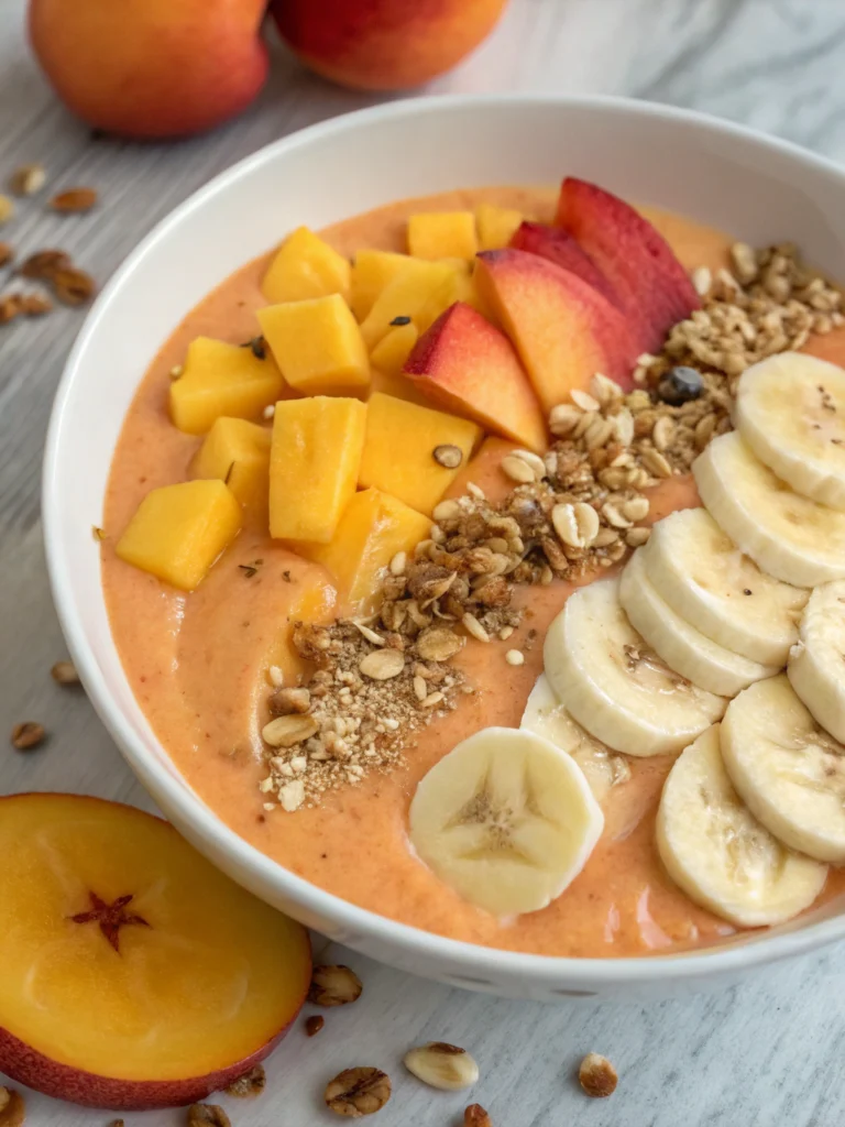 Smoothie pêche mangue banane