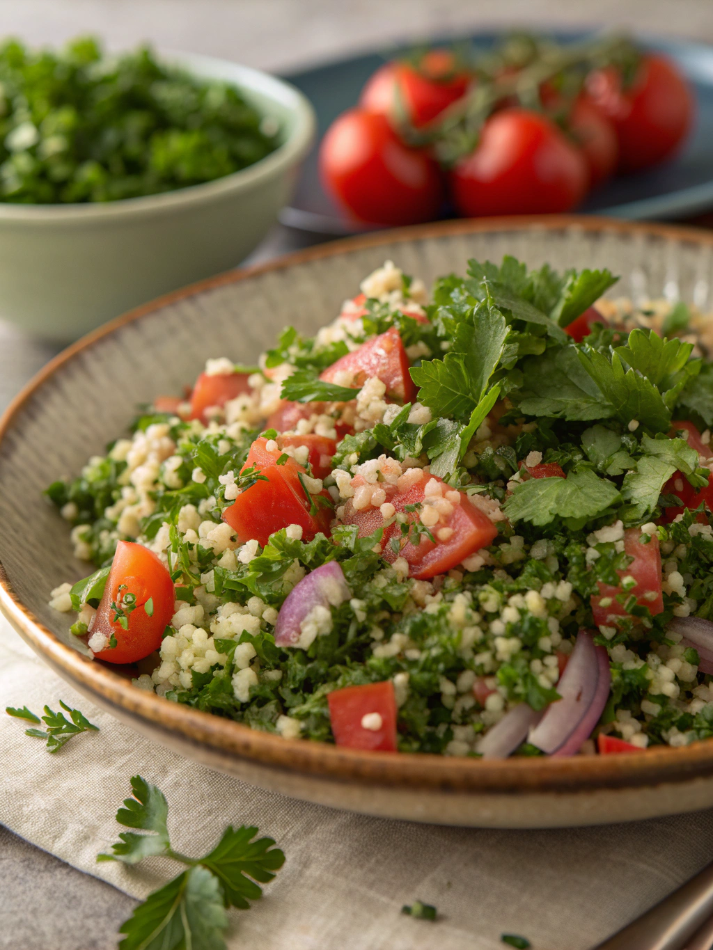 Taboulé libanais aux herbes fraîches