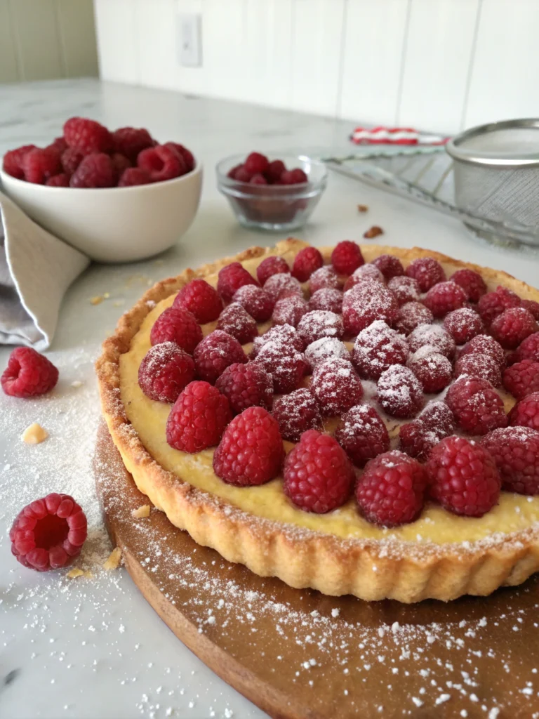 Tarte aux framboises maison