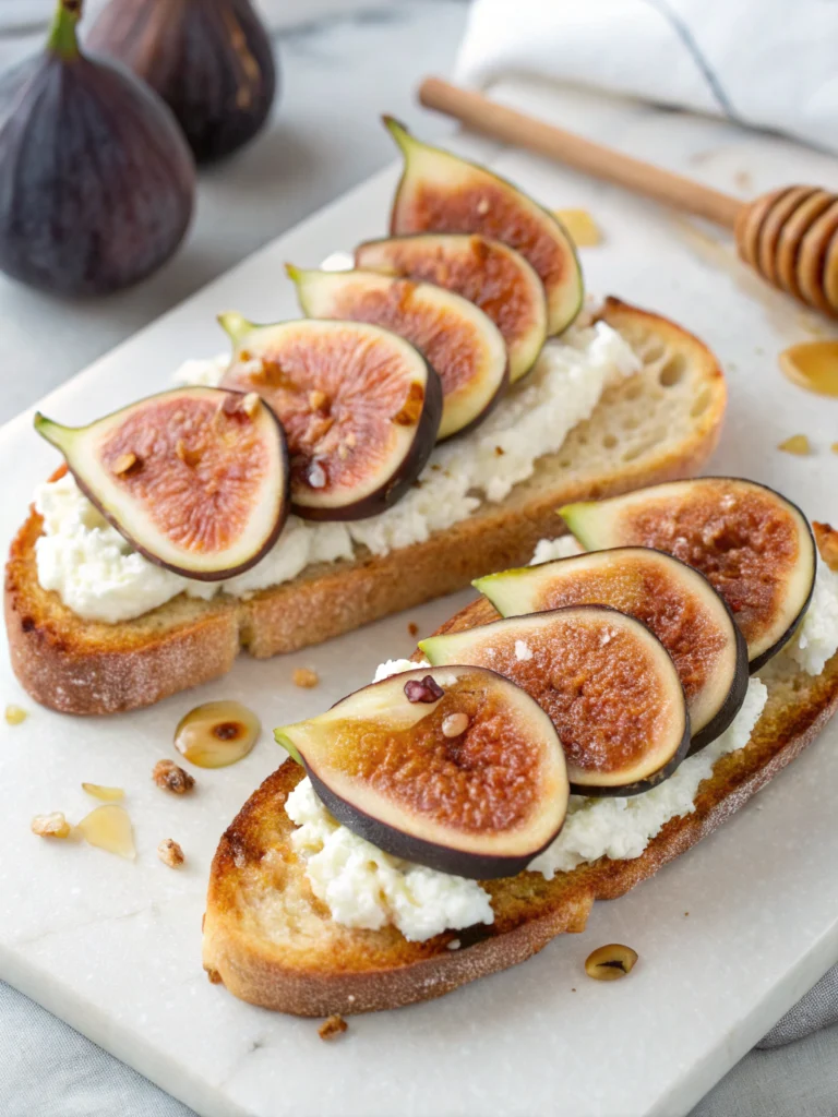 Tartines figues miel et ricotta