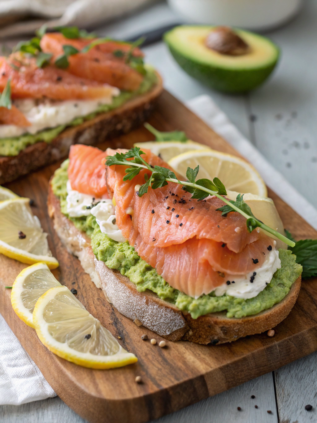 Tartines saumon fumé avocat citron
