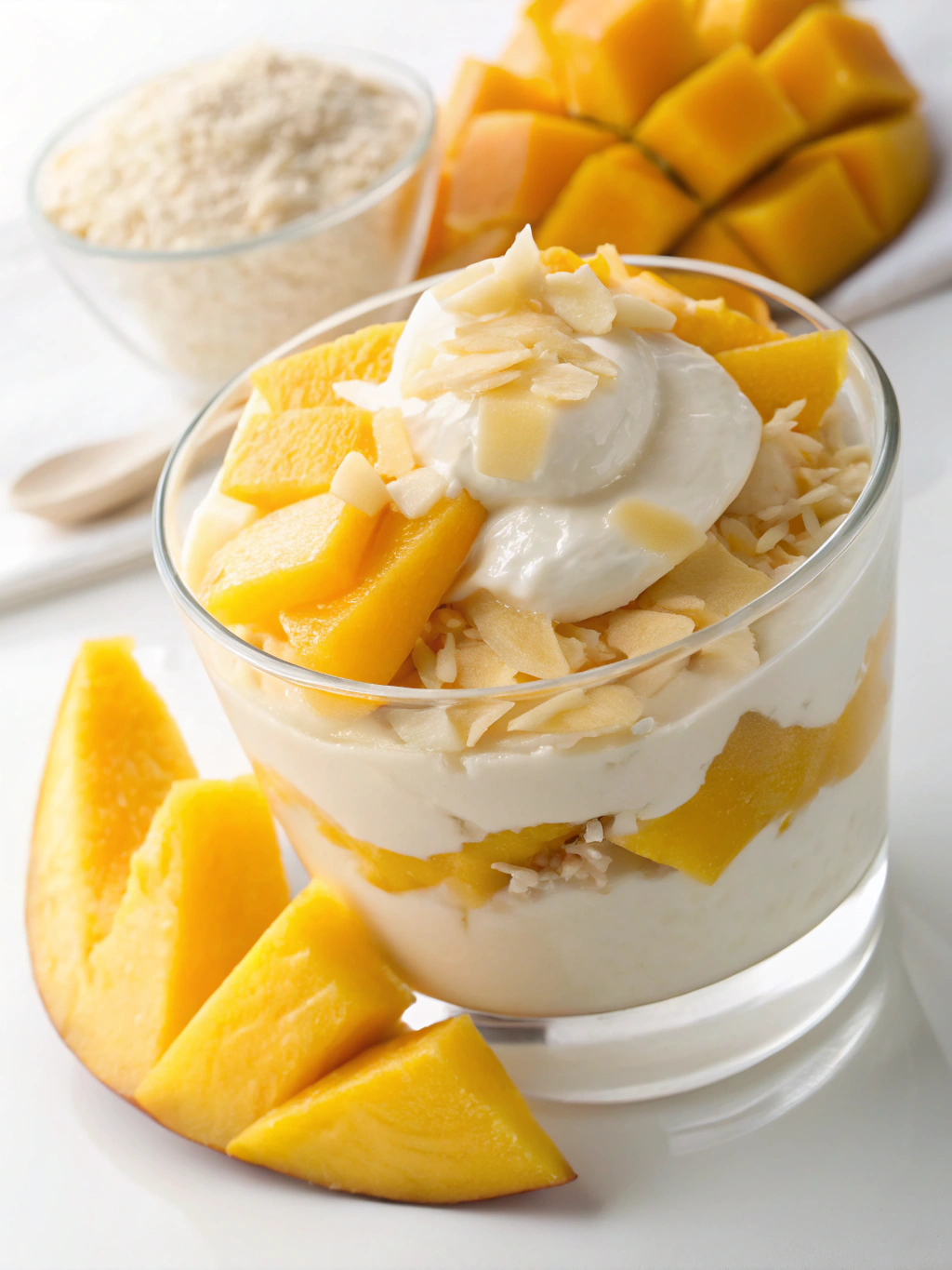 Verrines mangue yaourt coco