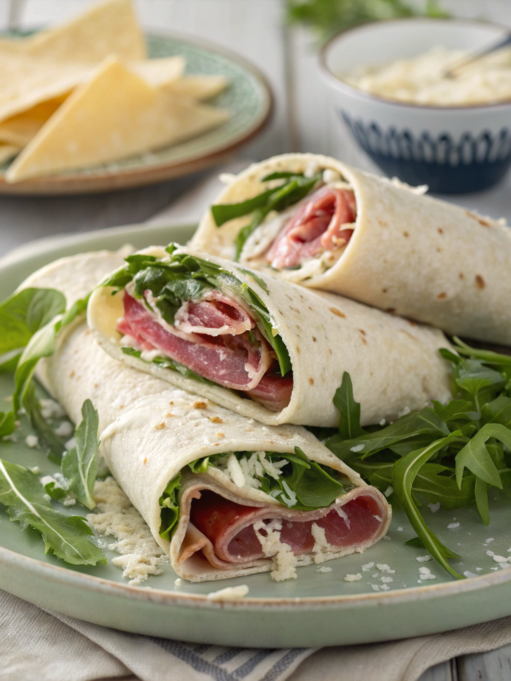 Wraps jambon cru roquette parmesan