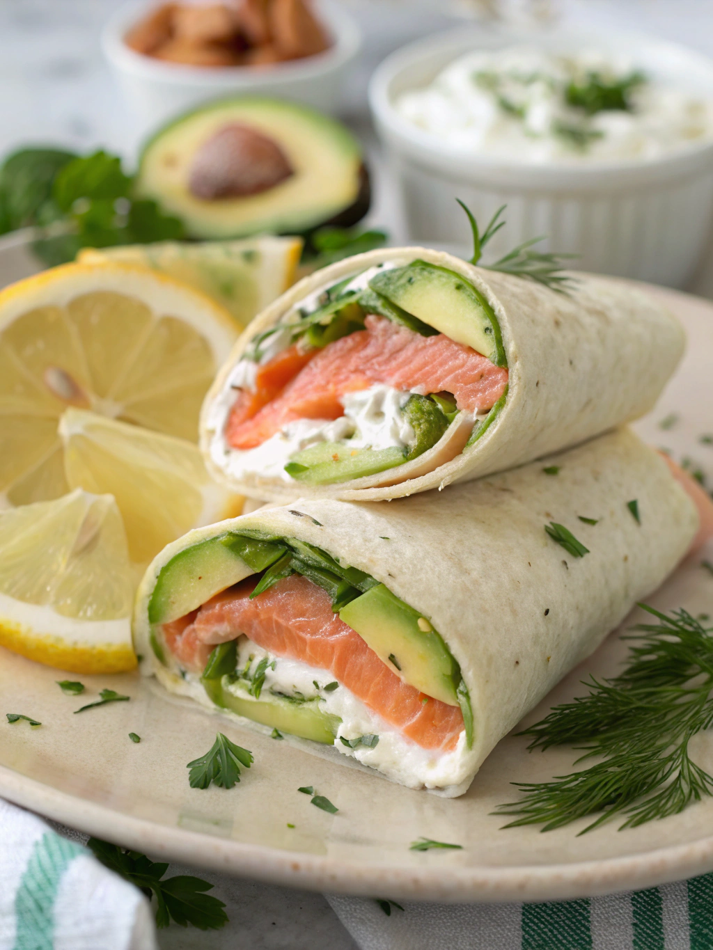 Wraps saumon avocat fromage frais