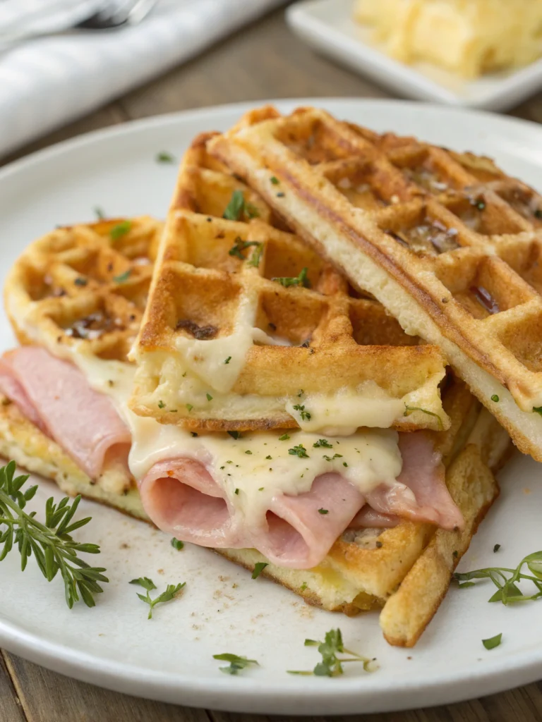 gaufres salées jambon fromage