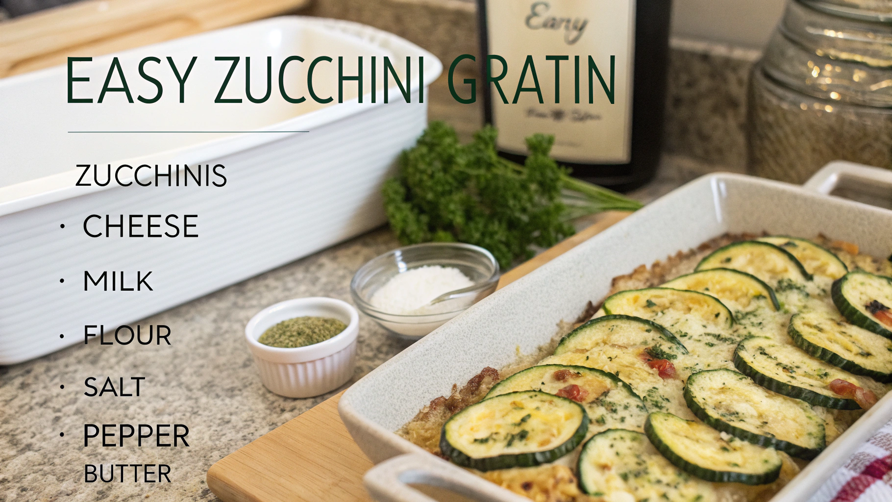 Ingrédients pour gratin de courgettes facile