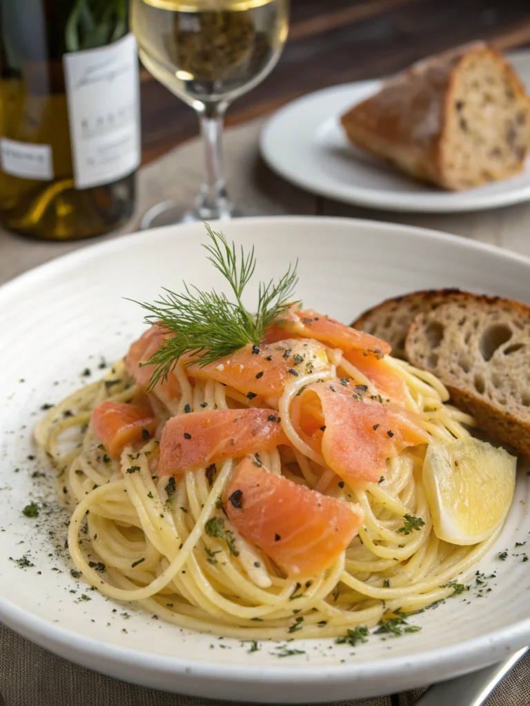 pâtes au saumon fumé