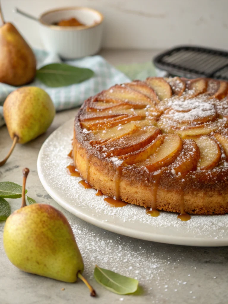 Gâteau renversé à la poire caramélisée