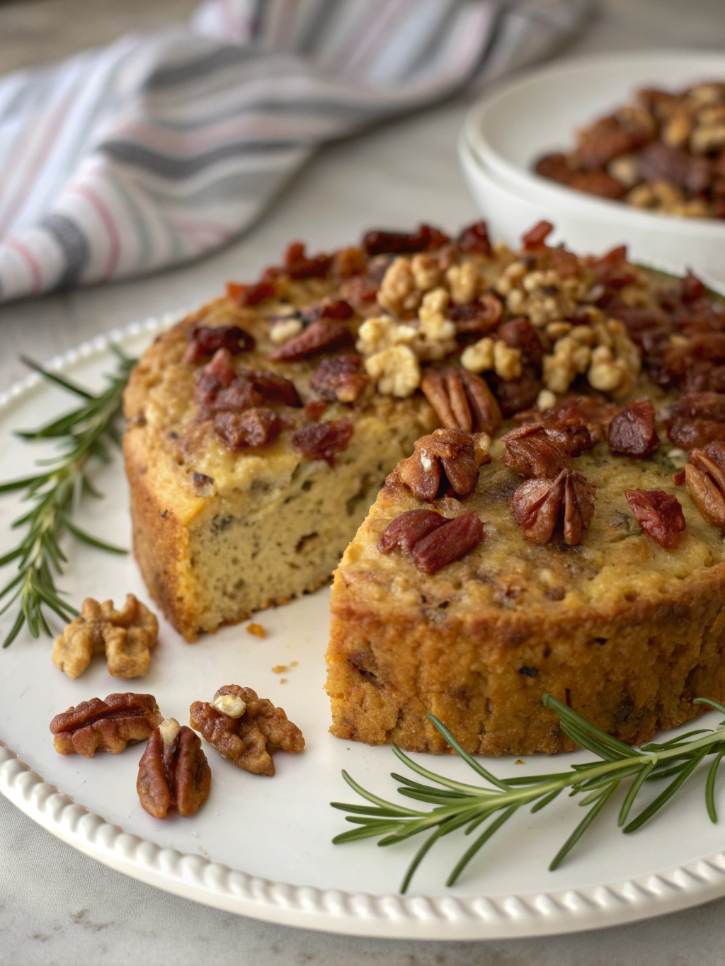 cake salé aux noix et lardons