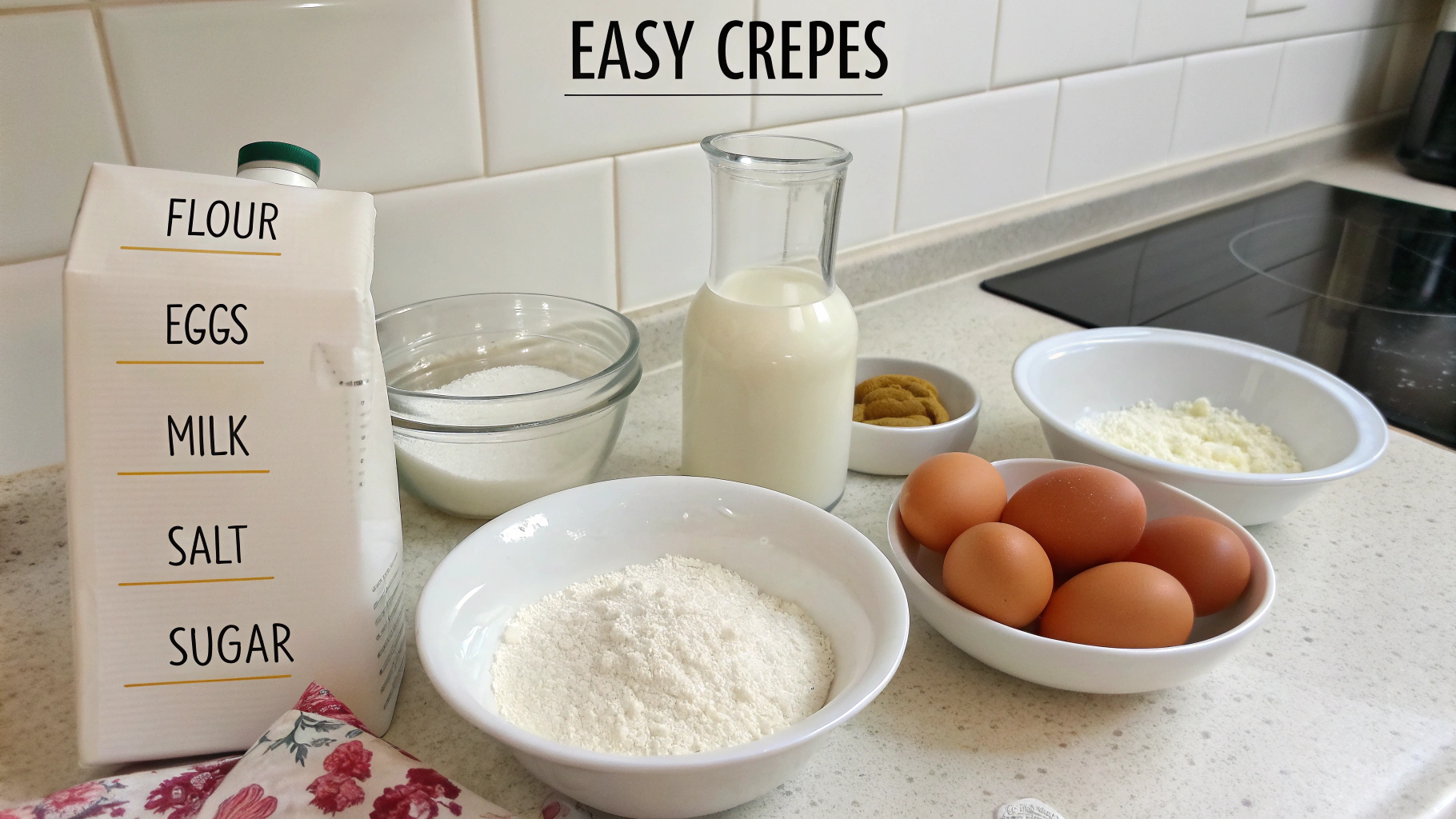 Ingrédients pour crêpes faciles