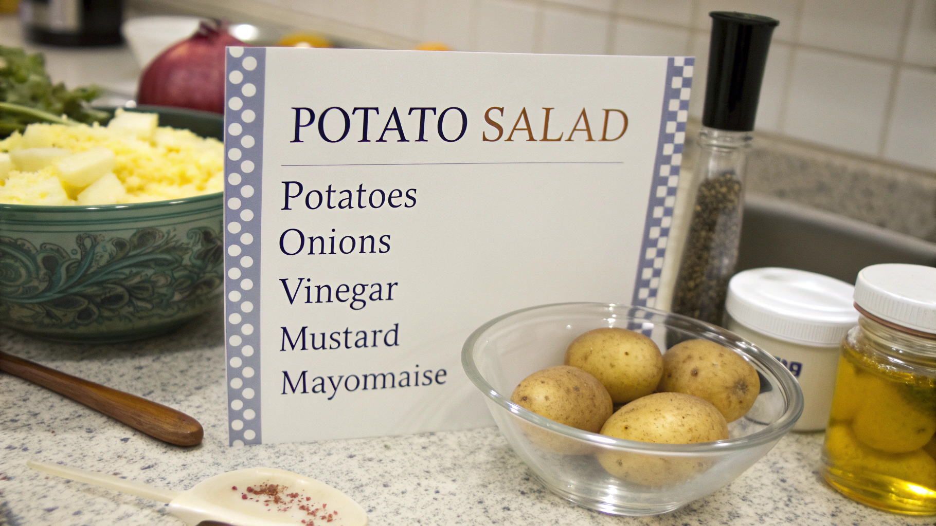 Ingrédients pour salade de pommes de terre