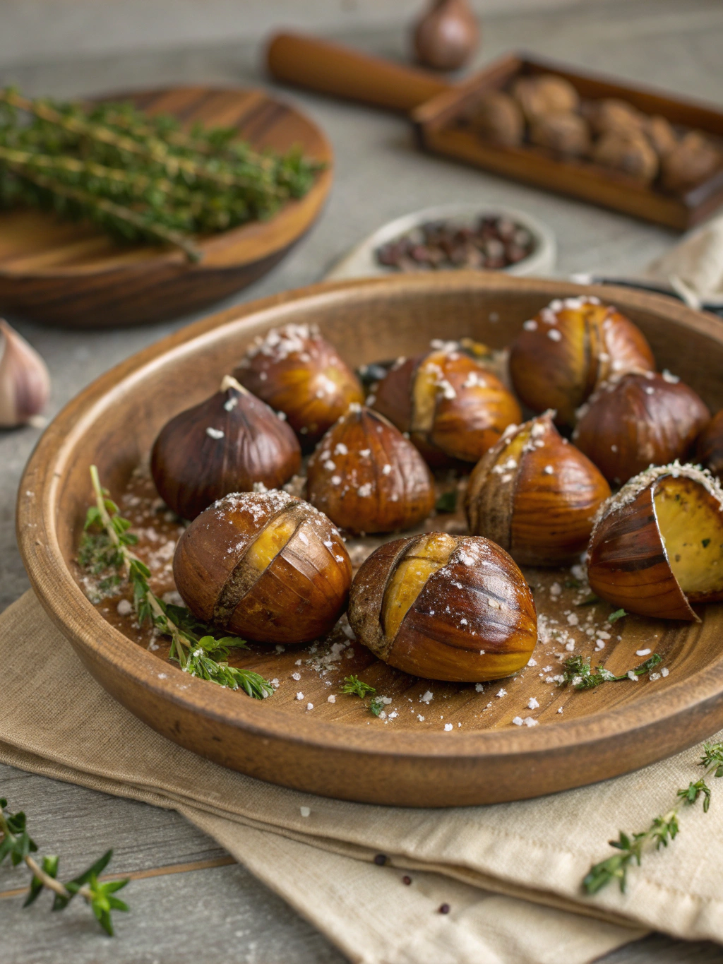 Châtaignes au four