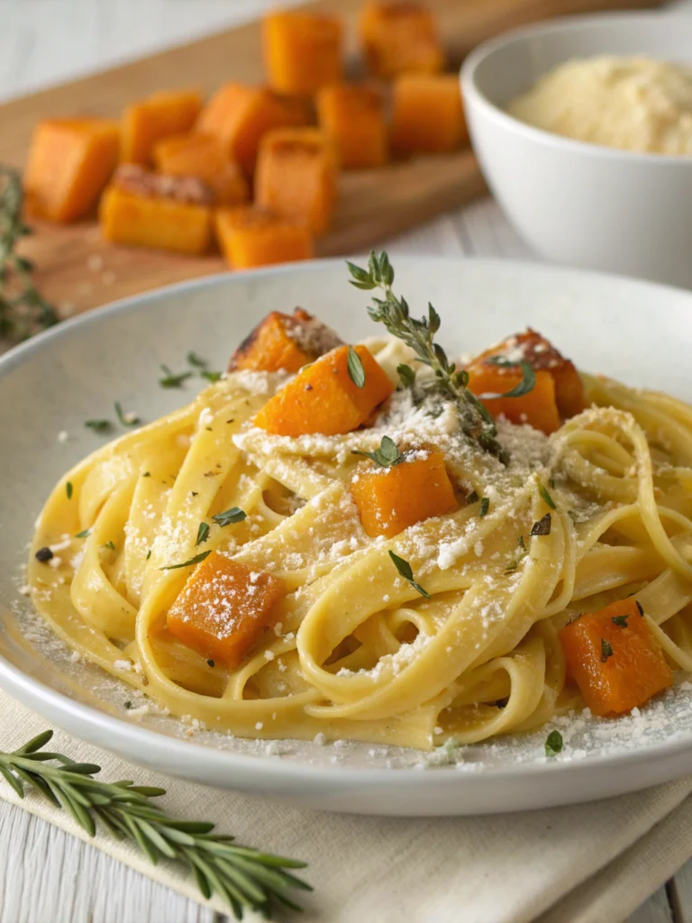 Pâtes à la crème de potimarron