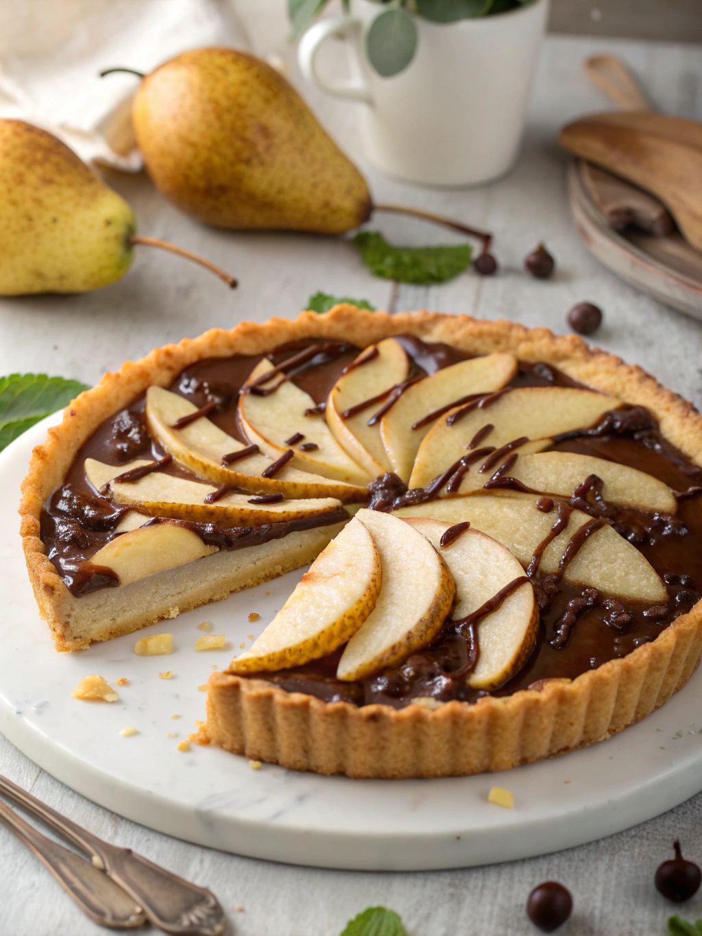 Tarte poire-chocolat
