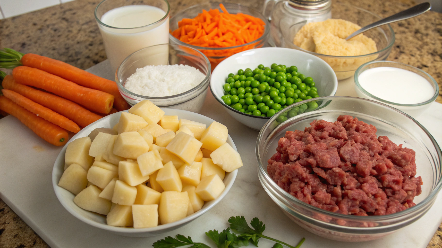 Ingrédients du hachis parmentier