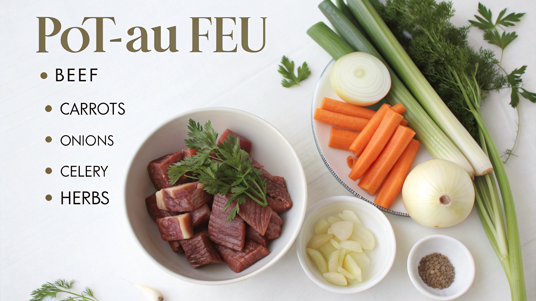 Ingrédients pour pot-au-feu traditionnel