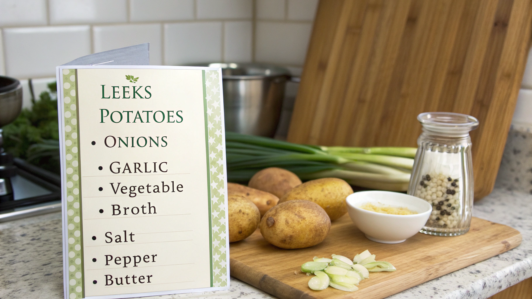 Ingrédients pour soupe poireaux pommes de terre