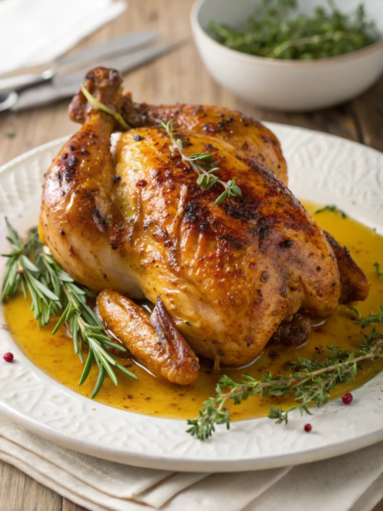 poulet rôti miel-moutarde