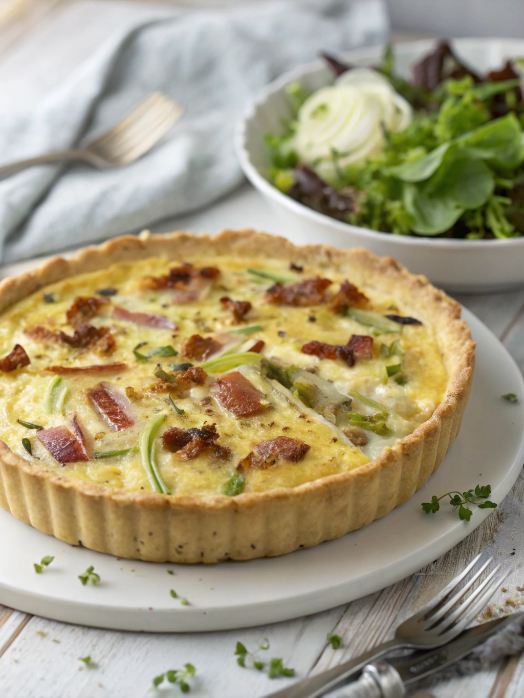 quiche aux poireaux et lardons