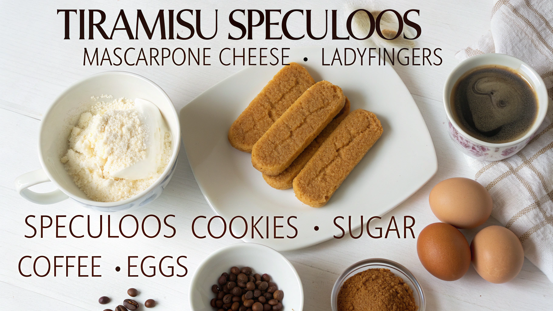 Ingrédients pour tiramisu spéculoos