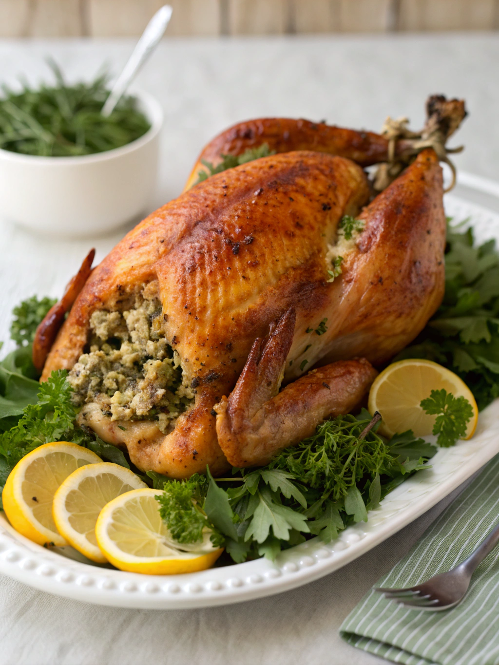 rôti de dinde farci aux herbes