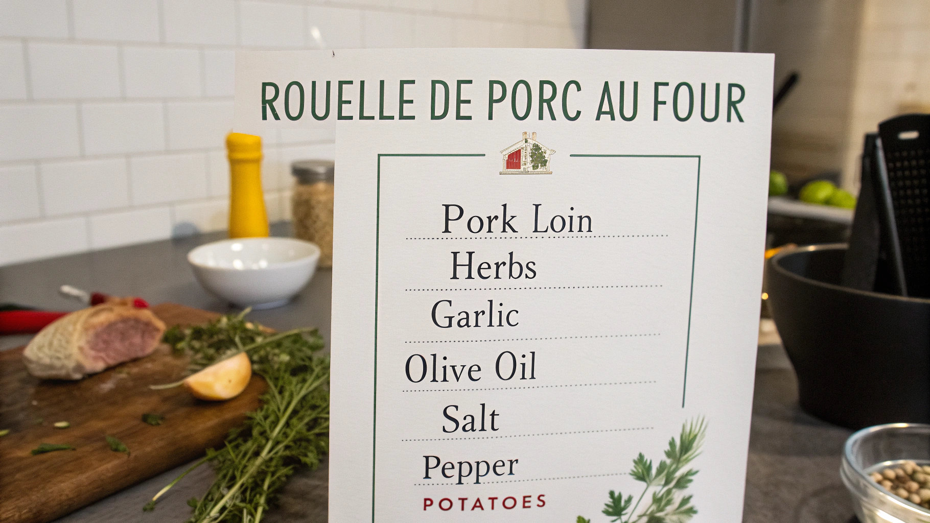 Ingrédients pour rouelle de porc au four