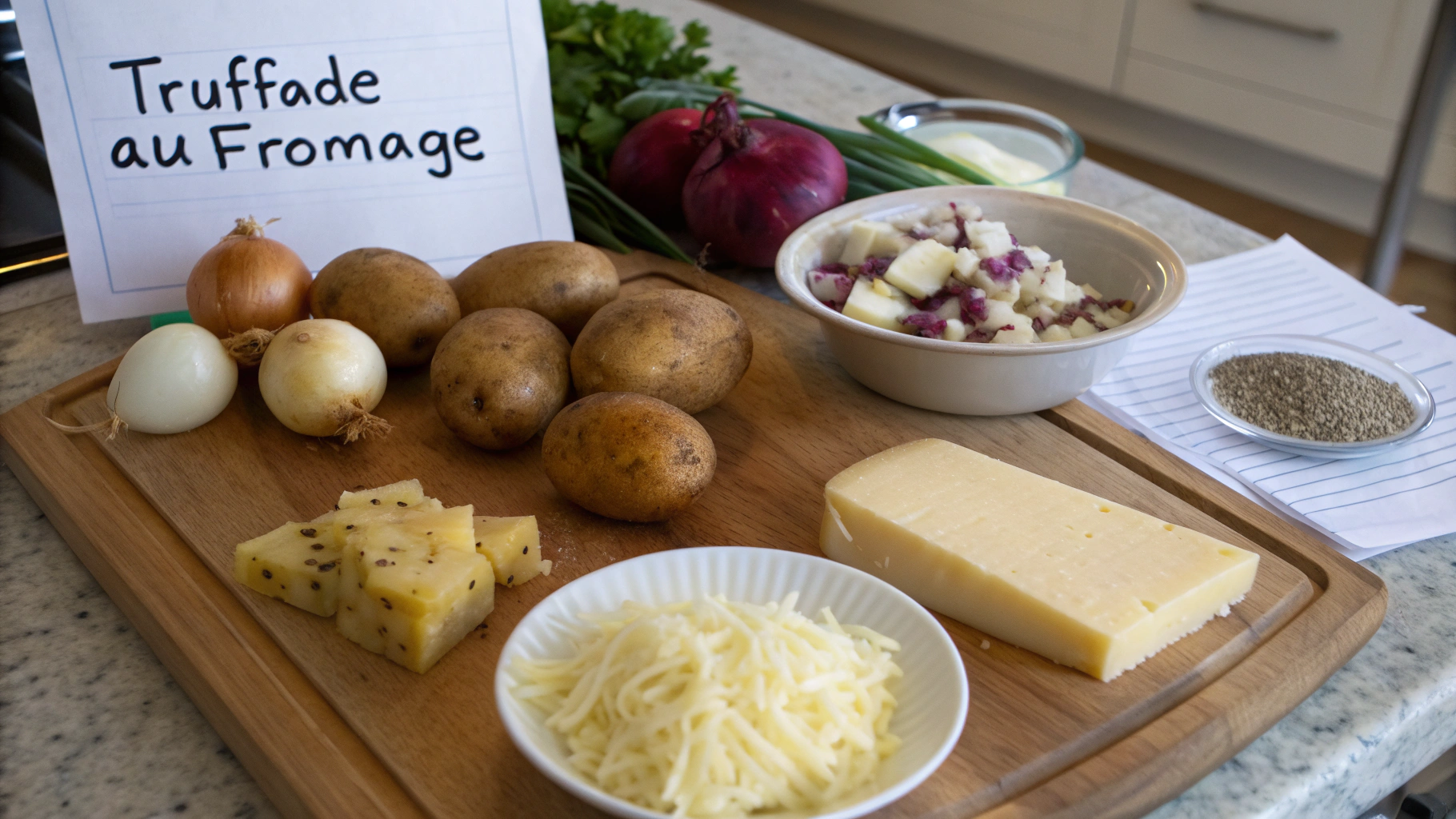 Ingrédients pour la truffade au fromage