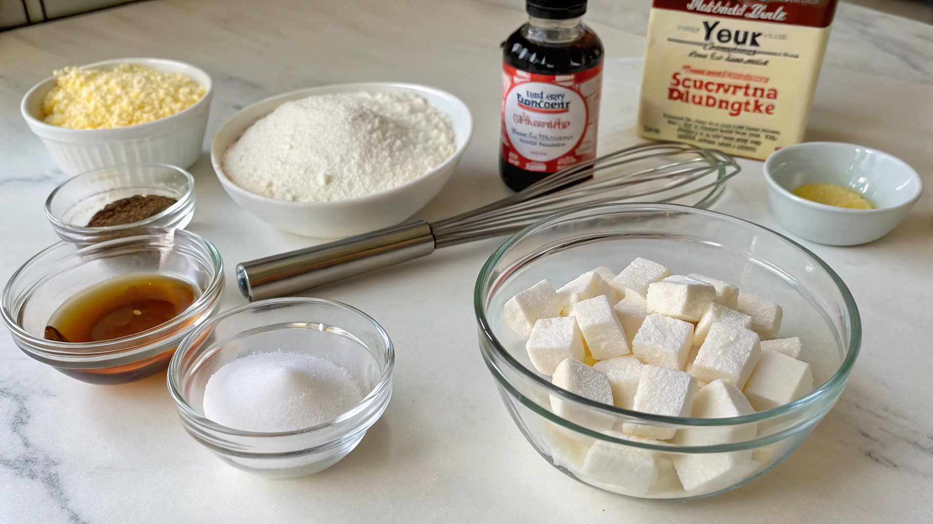 Ingrédients pour marshmallows maison