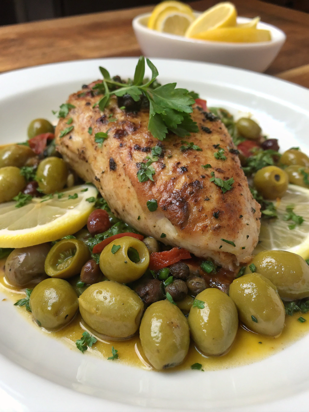 poulet aux olives