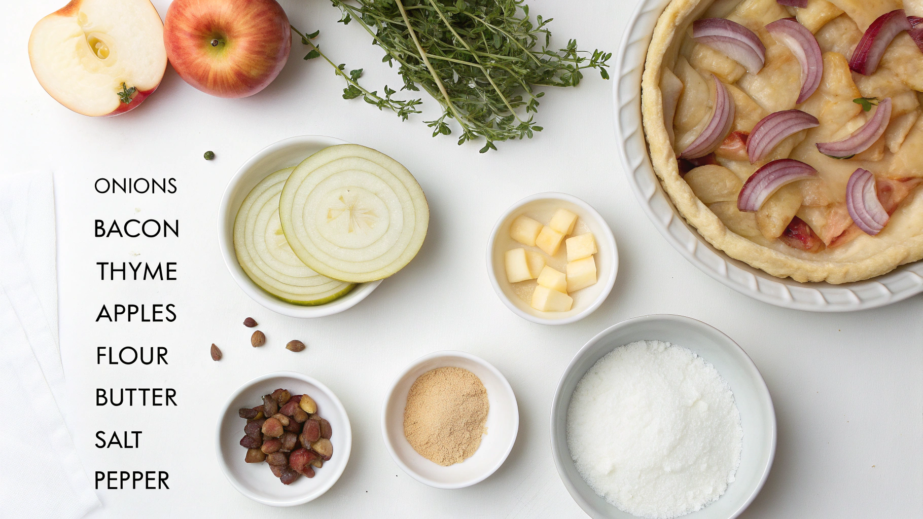 Ingrédients pour tarte tatin salée