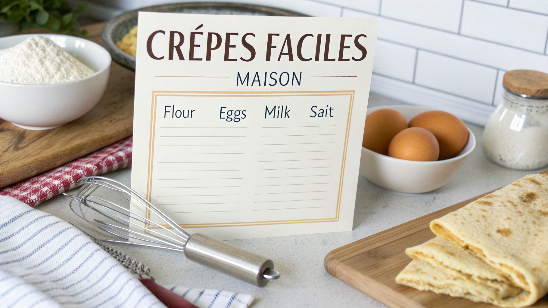 Ingrédients pour crêpes faciles maison